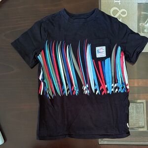 GAP Black Tee with Colorful Surfboard Design